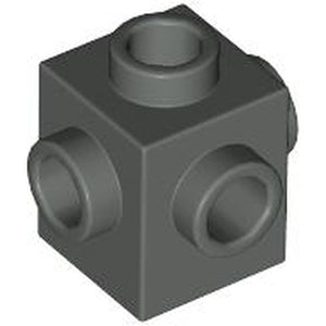 LEGO 4733 Brick, Modified 1 x 1 with Studs on 4 Sides in Dark Gray - Authentic LEGO Part