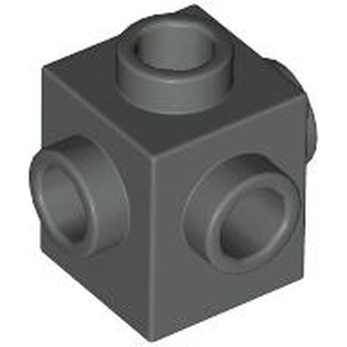 LEGO 4733 Brick, Modified 1 x 1 with Studs on 4 Sides in Dark Gray - Authentic LEGO Part