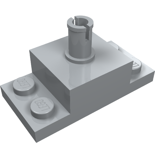 LEGO 30592 Brick, Modified 2 x 4 with Pin on Top and Side Cutouts in Light Bluish Gray - Authentic LEGO Part