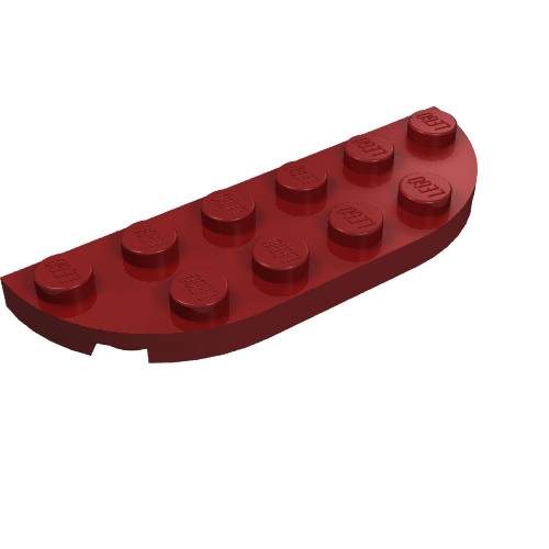 LEGO 18980 Plate, Round Corner 2 x 6 Double in Dark Red - Authentic LEGO Part
