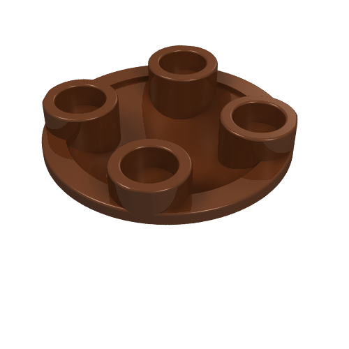 LEGO 2654 Plate, Round 2 x 2 with Rounded Bottom (Boat Stud) in Reddish Brown - Authentic LEGO Part