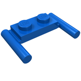 LEGO 3839b Plate, Modified 1 x 2 with Bar Handles - Flat Ends, Low Attachment in Blue - Authentic LEGO Part