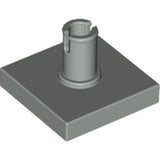 LEGO 2460 Tile Special 2 x 2 with Top Pin [Squared Holes] in Light Gray - Authentic LEGO Part