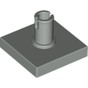 LEGO 2460 Tile Special 2 x 2 with Top Pin [Squared Holes] in Light Gray - Authentic LEGO Part