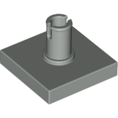 LEGO 2460 Tile Special 2 x 2 with Top Pin [Squared Holes] in Light Gray - Authentic LEGO Part