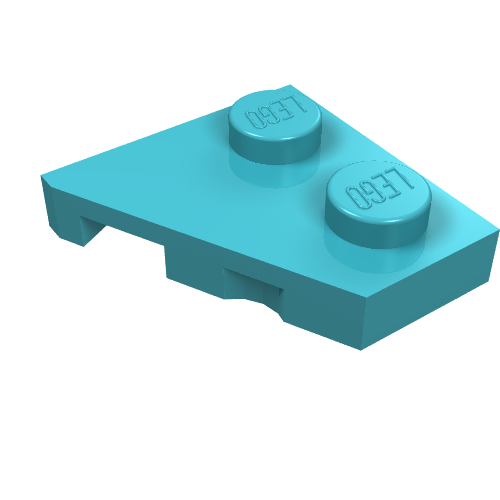 LEGO 24307 Wedge, Plate 2 x 2  Right in Medium Azure - Authentic LEGO Part