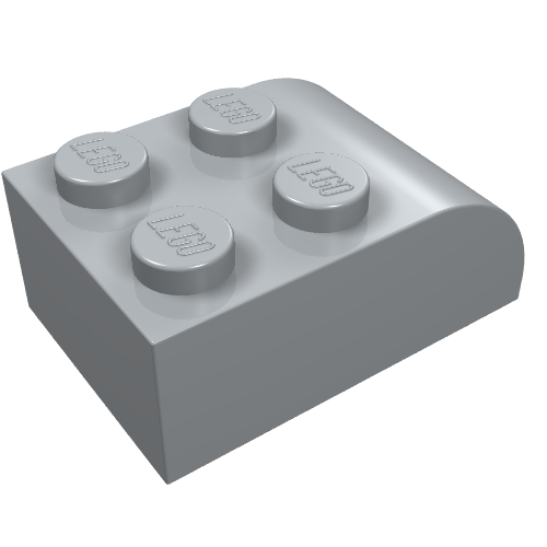 LEGO 6215 Slope, Curved 3 x 2 with 4 Studs in Light Bluish Gray - Authentic LEGO Part