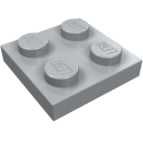 LEGO 3022 Plate 2 x 2 in Light Bluish Gray - Authentic LEGO Part