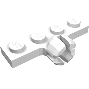 LEGO 3183c Plate, Modified 1 x 4 with Tow Ball Socket, Short, 4 Slots (7mm Socket Length) in White - Authentic LEGO Part