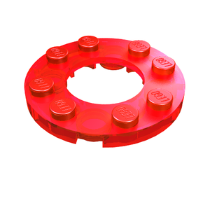 LEGO 11833 Plate, Round 4 x 4 with 2 x 2 Round Open Center in Trans-Red - Authentic LEGO Part