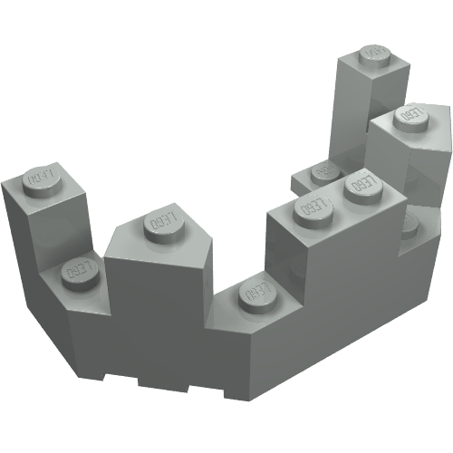 LEGO 6066 Castle Turret Top 4 x 8 x 2 1/3 in Light Gray - Authentic LEGO Part