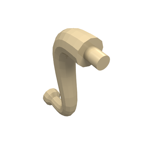 LEGO 43892 Animal Body Part / Plant, Tail / Trunk / Tentacle / Tongue / Vine / Tree Branch (Short Tip) in Tan - Authentic LEGO Part