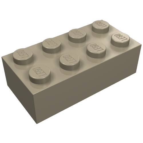 LEGO 3001 Brick 2 x 4 in Dark Tan - Authentic LEGO Part