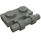 LEGO 2540 Plate, Modified 1 x 2 with Bar Handle on Side - Free Ends in Dark Bluish Gray - Authentic LEGO Part