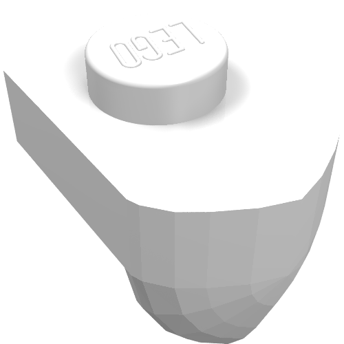 LEGO 15070 Plate, Modified 1 x 1 with Tooth Vertical in White - Authentic LEGO Part