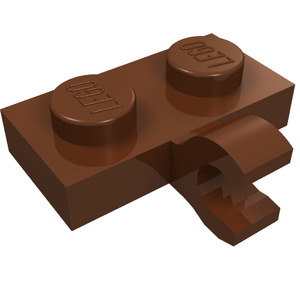 LEGO 11476 Plate, Modified 1 x 2 with Clip on Side (Horizontal Grip) in Reddish Brown - Authentic LEGO Part
