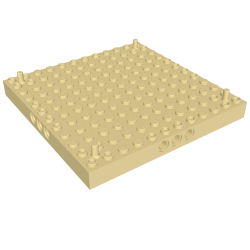 LEGO 47976 Brick, Modified 12 x 12 with 3 Pin Holes on each Side and Peg at each Corner - Main Product Image