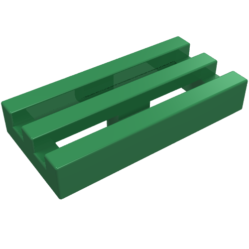 LEGO 2412b Tile, Modified 1 x 2 Grille with Bottom Groove in Green - Authentic LEGO Part