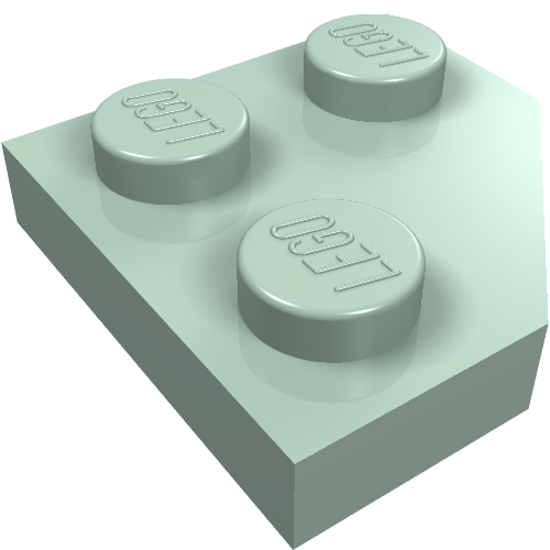 LEGO 26601 Wedge, Plate 2 x 2  Cut Corner in Sand Green - Authentic LEGO Part