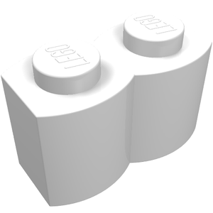 LEGO 30136 Brick, Modified 1 x 2 with Log Profile in White - Authentic LEGO Part