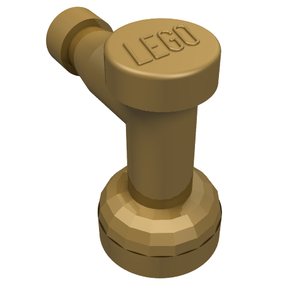 LEGO 4599b Tap 1 x 1 without Hole in Nozzle End in Pearl Gold - Authentic LEGO Part