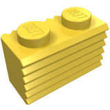LEGO 2877 Brick, Modified 1 x 2 with Grille / Fluted Profile in Yellow - Authentic LEGO Part