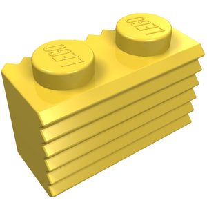 LEGO 2877 Brick, Modified 1 x 2 with Grille / Fluted Profile in Yellow - Authentic LEGO Part