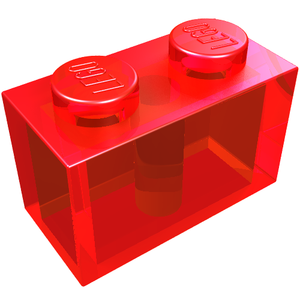 LEGO 3004 Brick 1 x 2 in Trans-Red - Authentic LEGO Part