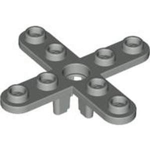 LEGO 2479 Propeller 4 Blade 5 Diameter with Rounded Ends and Open Hub in Light Gray - Authentic LEGO Part