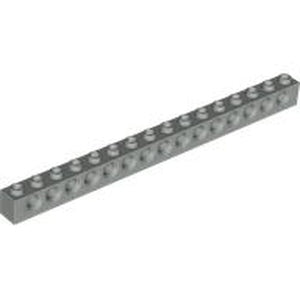 LEGO 3703 Technic, Brick 1 x 16 with Holes in Light Gray - Authentic LEGO Part