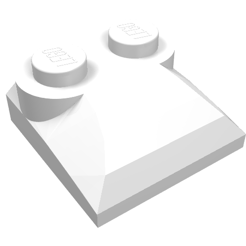 LEGO 47457 Slope, Curved 2 x 2 x 2/3 with 2 Studs and Curved Sides in White - Authentic LEGO Part