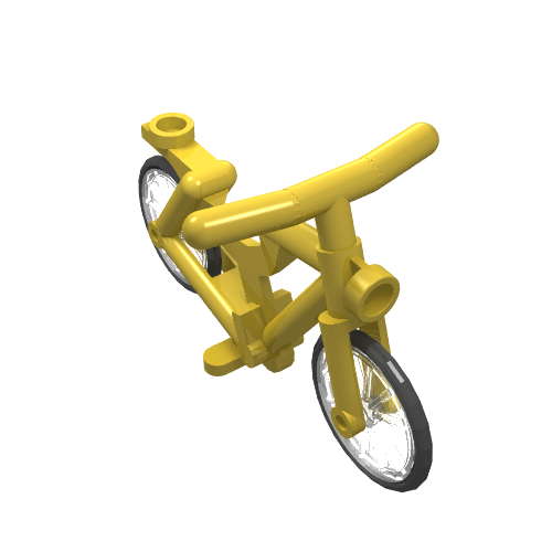 LEGO 4719c01 Bicycle with Handlebars with Trans-Clear Wheels and  Tires (4719 / 4720 / 2807) in Yellow - Authentic LEGO Part