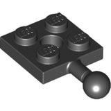 LEGO 15456 Plate, Modified 2 x 2 with Tow Ball and Hole in Black - Authentic LEGO Part