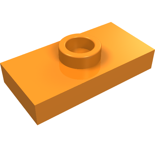 LEGO 15573 Plate, Modified 1 x 2 with 1 Stud with Groove and Bottom Stud Holder (Jumper) in Orange - Authentic LEGO Part