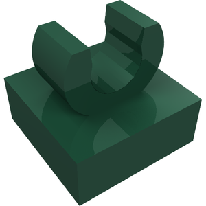 LEGO 15712 Tile, Modified 1 x 1 with Open O Clip in Dark Green - Authentic LEGO Part