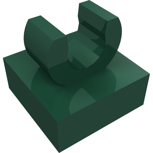LEGO 15712 Tile, Modified 1 x 1 with Open O Clip in Dark Green - Authentic LEGO Part