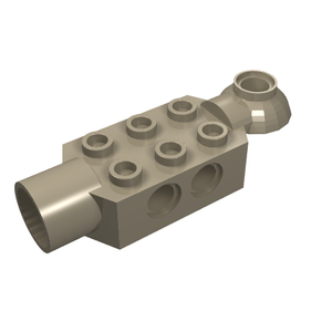 LEGO 47454 Technic, Brick Modified 2 x 3 with Pin Holes, Rotation Joint Ball Half Horizontal, and Rotation Joint Socket in Dark Tan - Authentic LEGO Part