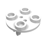 LEGO 2655 Plate, Round 2 x 2 Thin with Wheel Holder in White - Authentic LEGO Part
