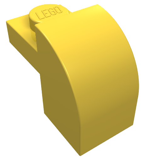 LEGO 6091 Brick Curved 1 x 2 x 1 1/3 with Curved Top in Yellow - Authentic LEGO Part