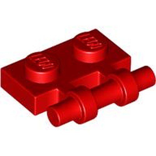 LEGO 2540 Plate, Modified 1 x 2 with Bar Handle on Side - Free Ends in Red - Authentic LEGO Part