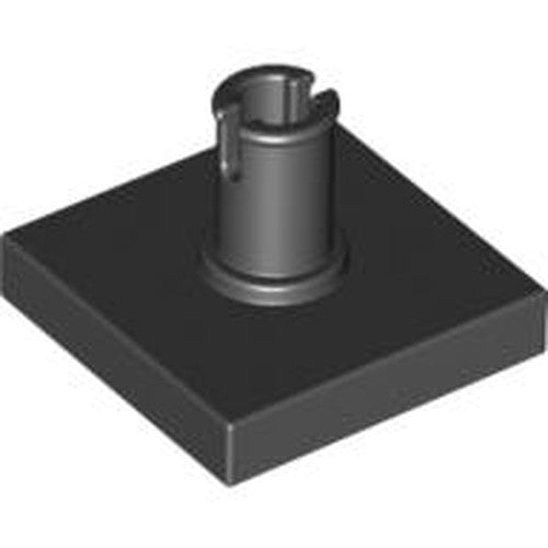 LEGO 2460 Tile Special 2 x 2 with Top Pin [Squared Holes] in Black - Authentic LEGO Part