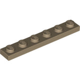 LEGO 3666 Plate 1 x 6 in Dark Tan - Authentic LEGO Part