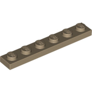LEGO 3666 Plate 1 x 6 in Dark Tan - Authentic LEGO Part