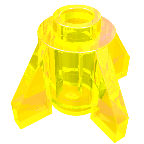 LEGO 4588 Brick, Round 1 x 1 with Fins in Trans-Neon Green - Authentic LEGO Part