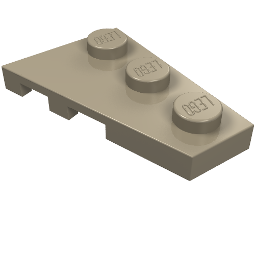 LEGO 43722 Wedge, Plate 3 x 2 Right in Dark Tan - Authentic LEGO Part