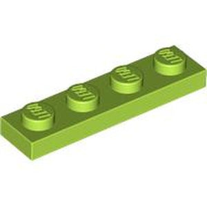 LEGO 3710 Plate 1 x 4 in Lime - Authentic LEGO Part