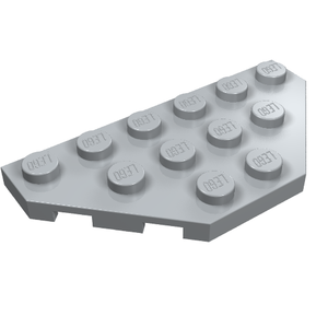 LEGO 2419 Wedge, Plate 3 x 6 Cut Corners in Light Bluish Gray - Authentic LEGO Part