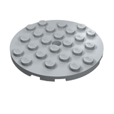 LEGO 11213 Plate Round 6 x 6 with Hole in Light Bluish Gray - Authentic LEGO Part