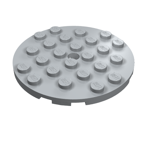 LEGO 11213 Plate Round 6 x 6 with Hole in Light Bluish Gray - Authentic LEGO Part