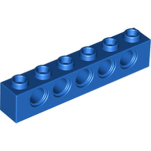 LEGO 3894 Technic, Brick 1 x 6 with Holes in Blue - Authentic LEGO Part